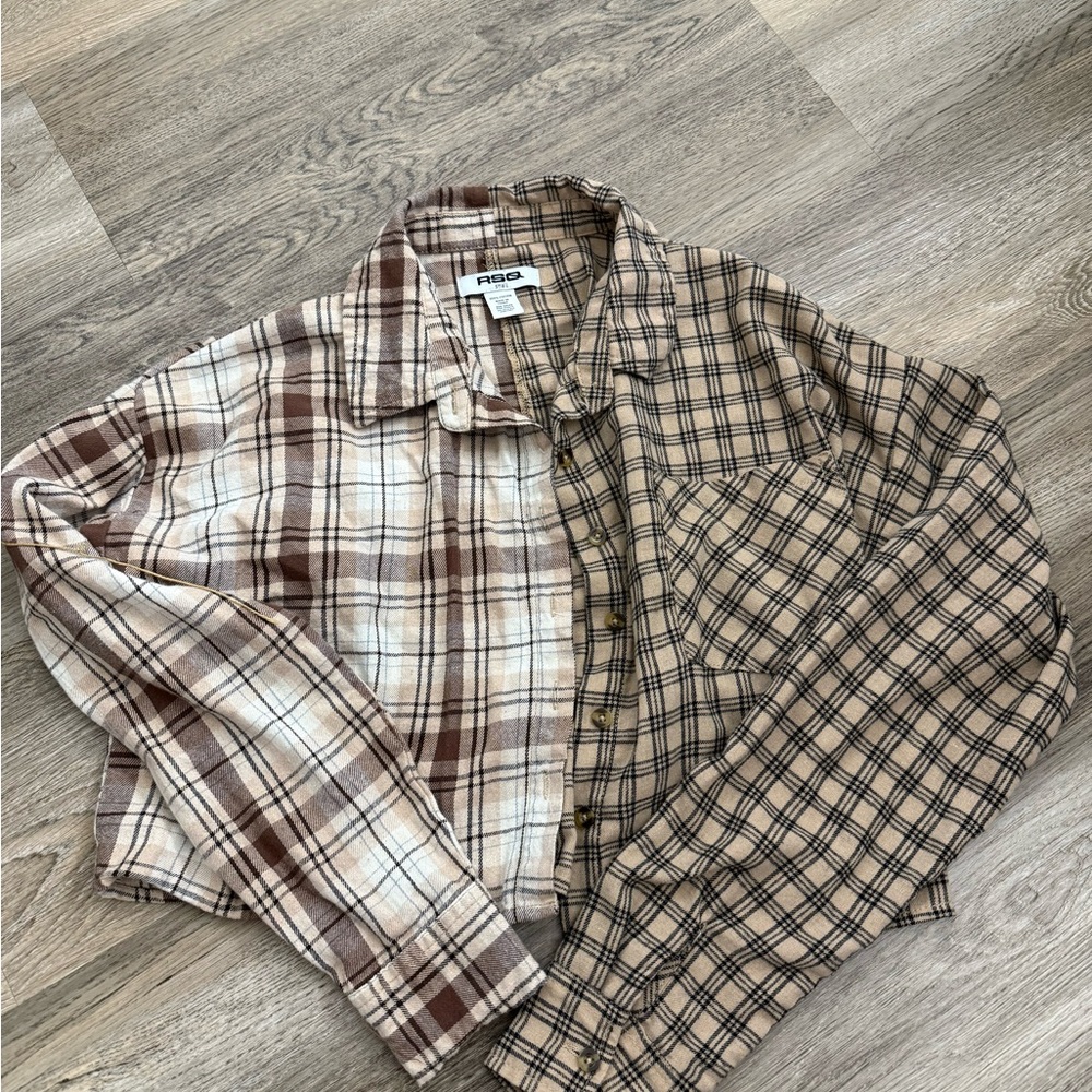 Plaid Shirt by American Eagle Outfitters - Brown and Tan